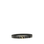 Valentino Garavani VLogo Black Leather Belt