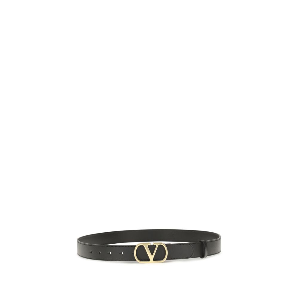 Valentino Garavani VLogo Black Leather Belt