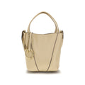 Chloé Spin Small Leather Bucket Shoulder Bag in Soft Beige