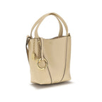 Chloé Spin Small Leather Bucket Shoulder Bag in Soft Beige
