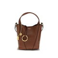 Chloé Spin Small Leather Bucket Shoulder Bag in Caramel Brown