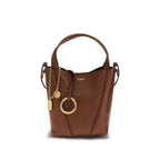Chloé Spin Small Leather Bucket Shoulder Bag in Caramel Brown