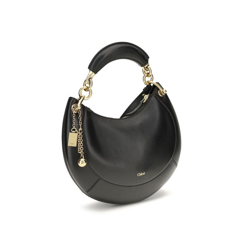 Chloé Marcie Small Leather Shoulder Bag in Black