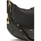 Chloé Marcie Small Leather Shoulder Bag in Black