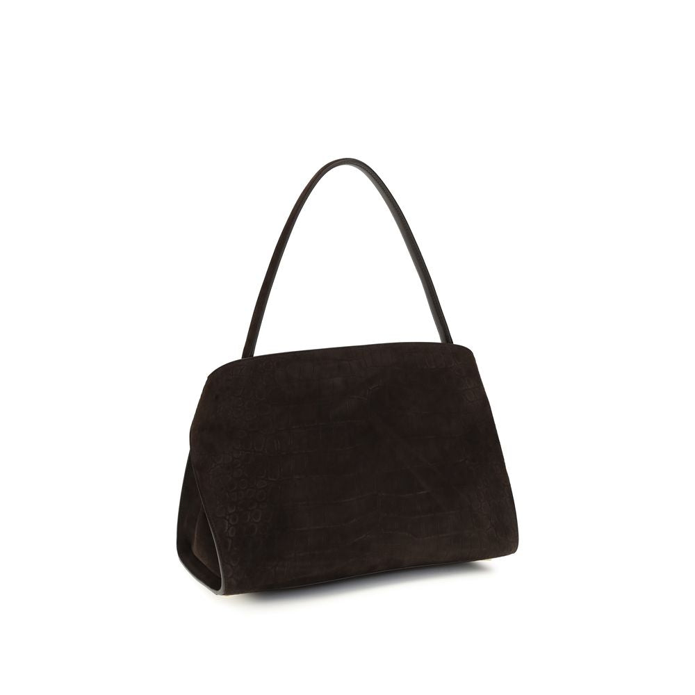 Ferragamo Hug Soft Brown Suede Shoulder Bag