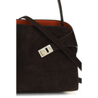 Ferragamo Hug Soft Brown Suede Shoulder Bag