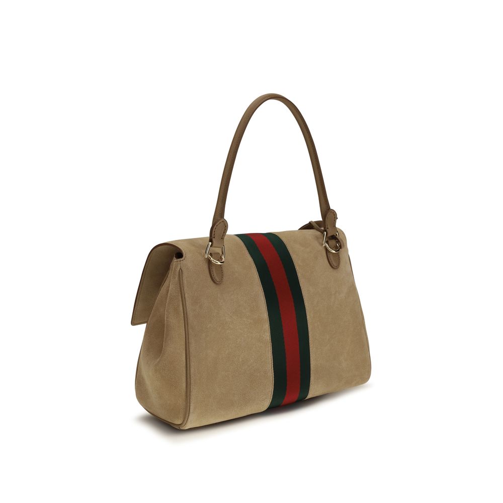 Gucci Paparazzo Suede Top Handle Bag in Beige