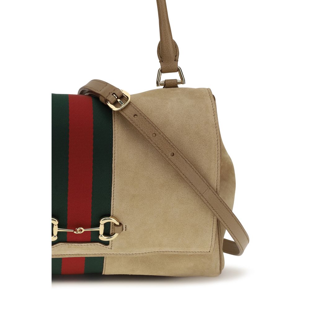 Gucci Paparazzo Suede Top Handle Bag in Beige