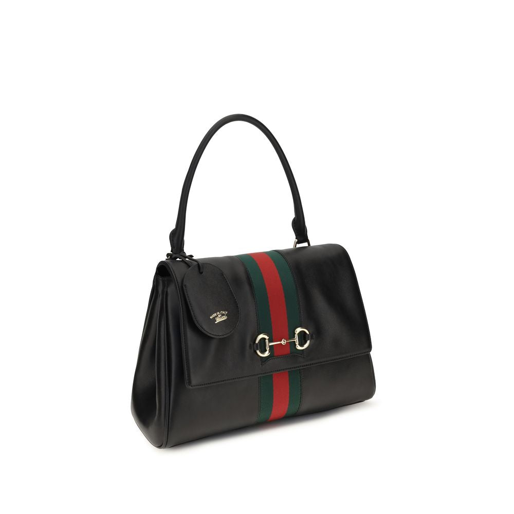 Gucci Paparazzo Leather Top Handle Bag in Black