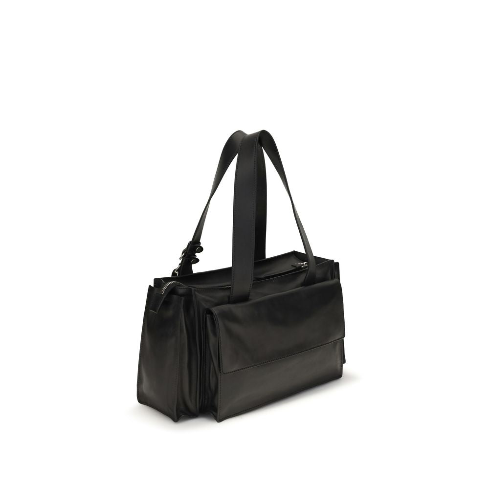 Miu Miu Utilitaire Leather Shoulder Bag Black