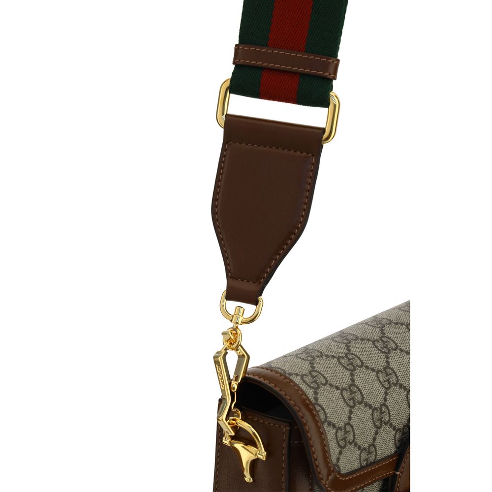 Gucci 1955 Horsebit Mini Shoulder Bag in Beige and Ebony