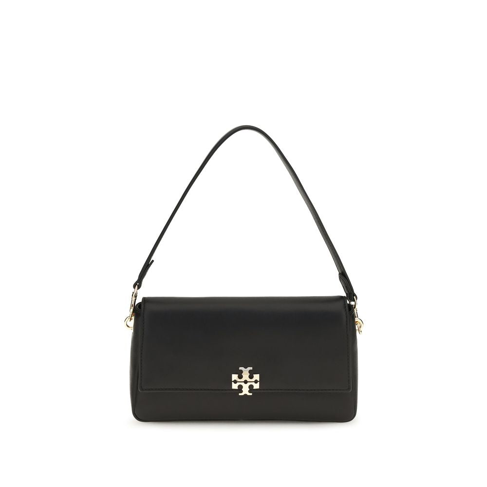 Tory Burch Charlie Small Calf Leather Shoulder Bag Black