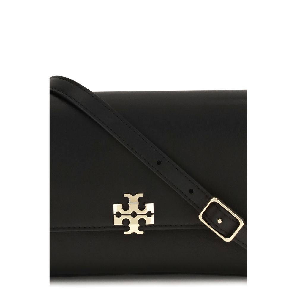 Tory Burch Charlie Small Calf Leather Shoulder Bag Black