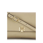 Tory Burch Charlie Small Calf Leather Shoulder Bag Beige