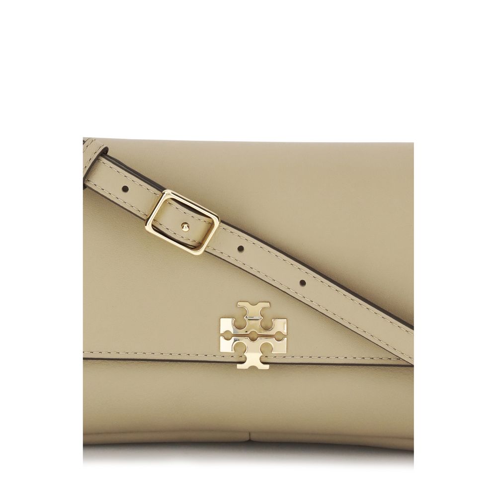 Tory Burch Charlie Small Calf Leather Shoulder Bag Beige