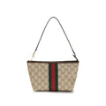 Gucci Web GG Canvas Small Pouch Shoulder Bag Beige