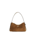 Prada Aimée Suede Leather Shoulder Bag Cacao