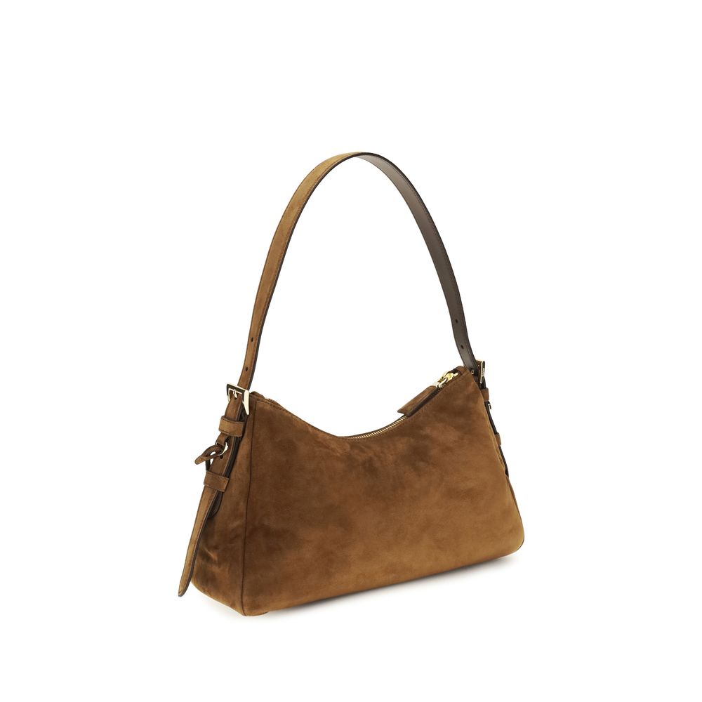 Prada Aimée Suede Leather Shoulder Bag Cacao