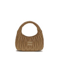 Miu Miu Wander Matelassé Lambskin Hobo Bag Beige