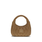 Miu Miu Wander Matelassé Lambskin Hobo Bag Beige