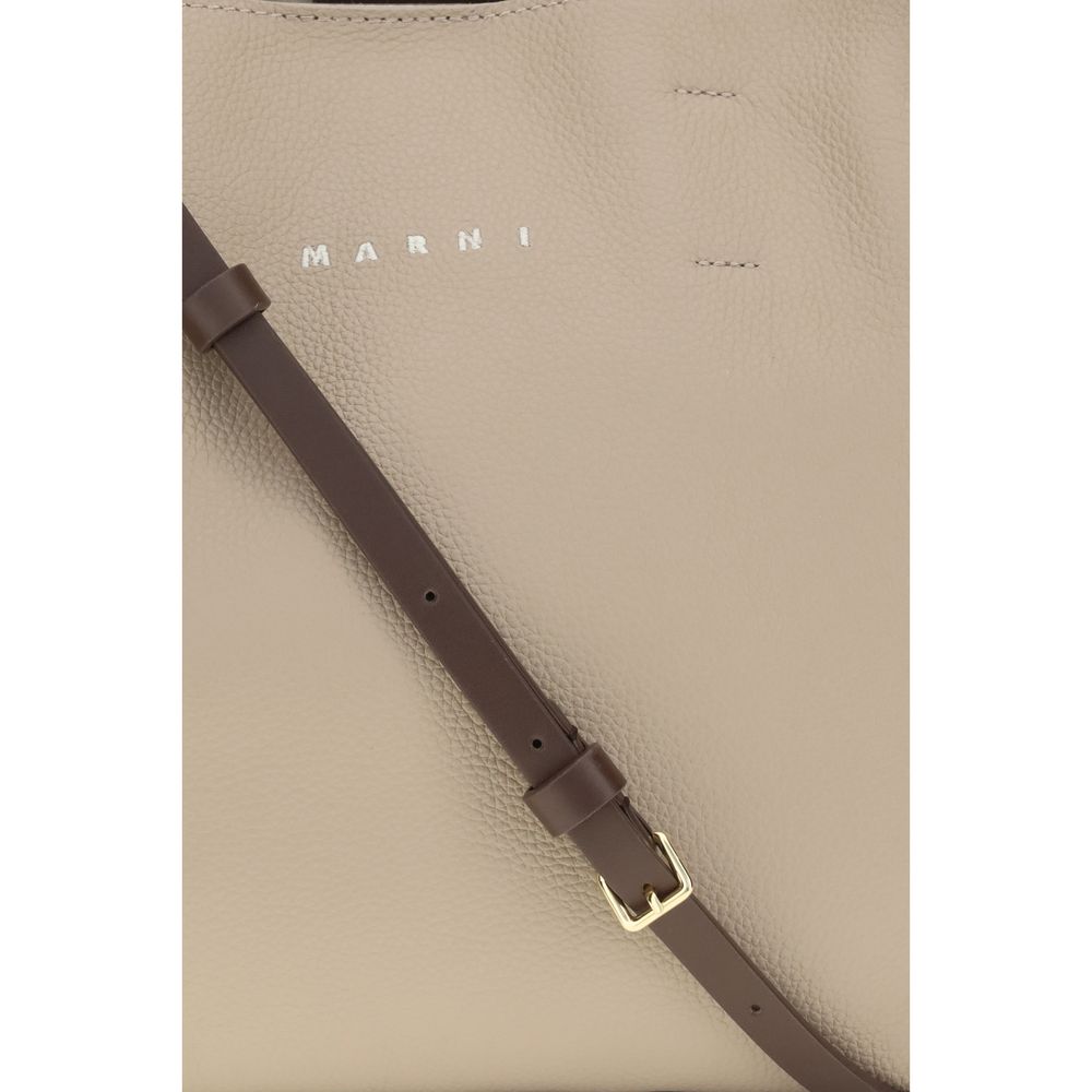 Marni Museo Beige Calf Leather Tote Bag