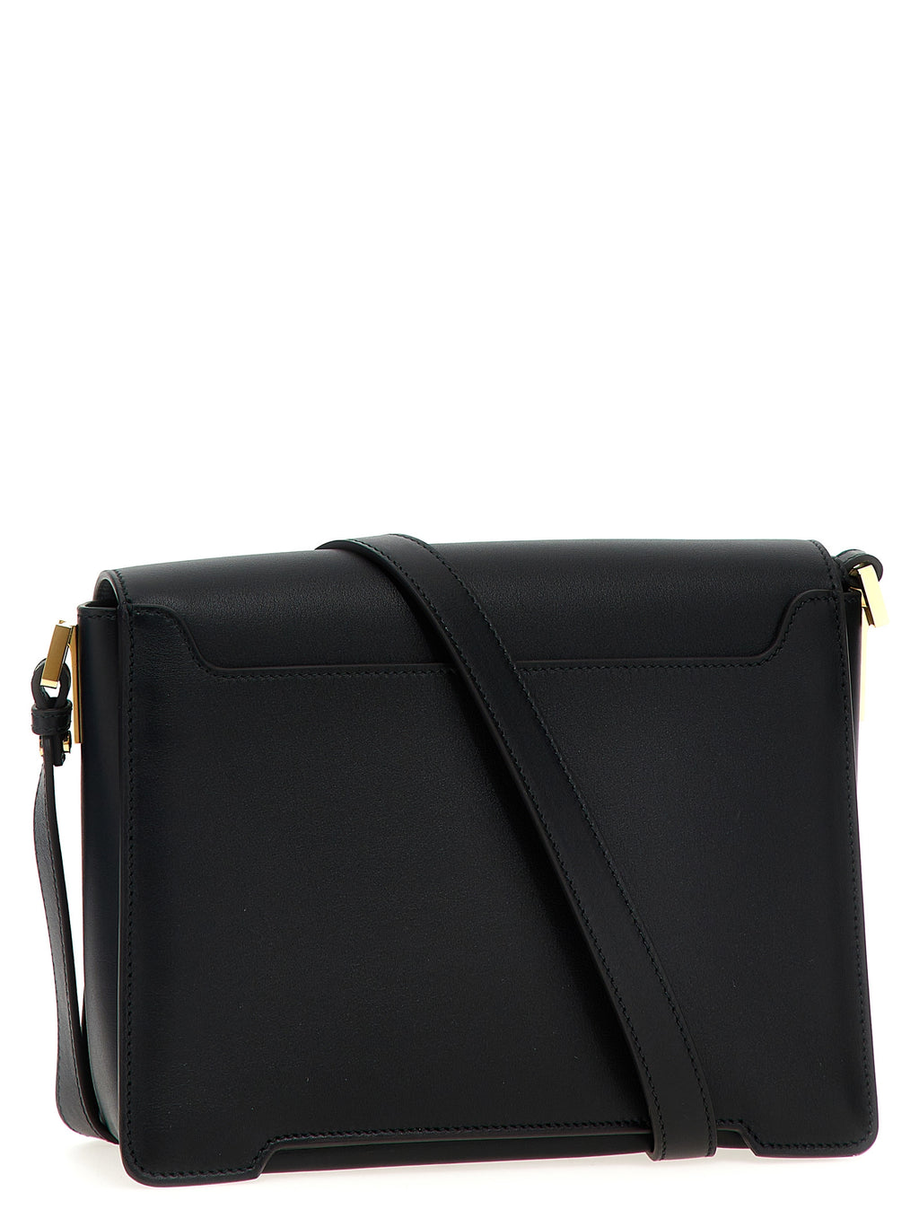 Marni Trunkaroo Medium Calf Leather Shoulder Bag Black