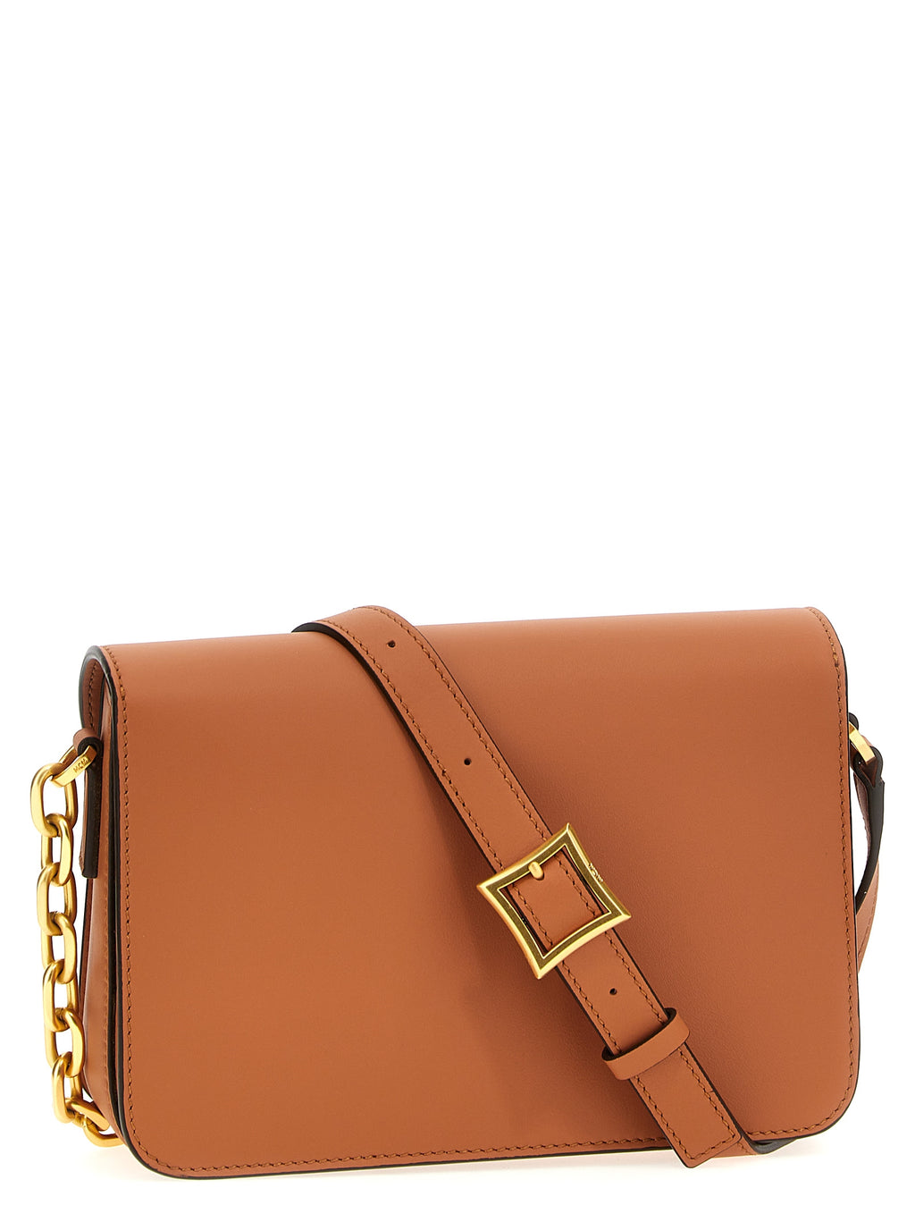 MCM Himmel Calf Leather Crossbody Bag Cognac Brown