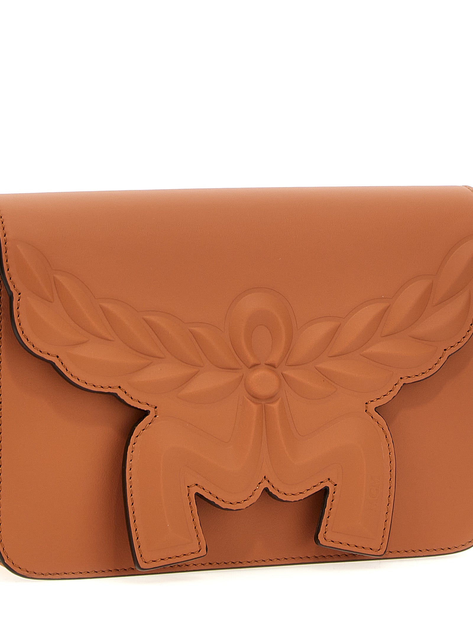 MCM Himmel Calf Leather Crossbody Bag Cognac Brown