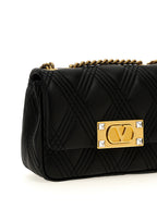 Valentino Garavani Quiltie 67 Black Leather Shoulder Bag