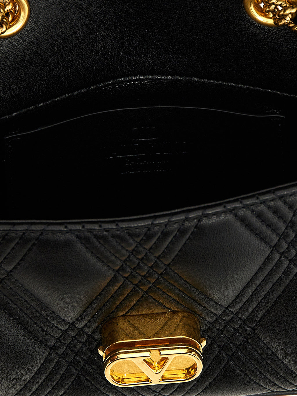 Valentino Garavani Quiltie 67 Black Leather Shoulder Bag