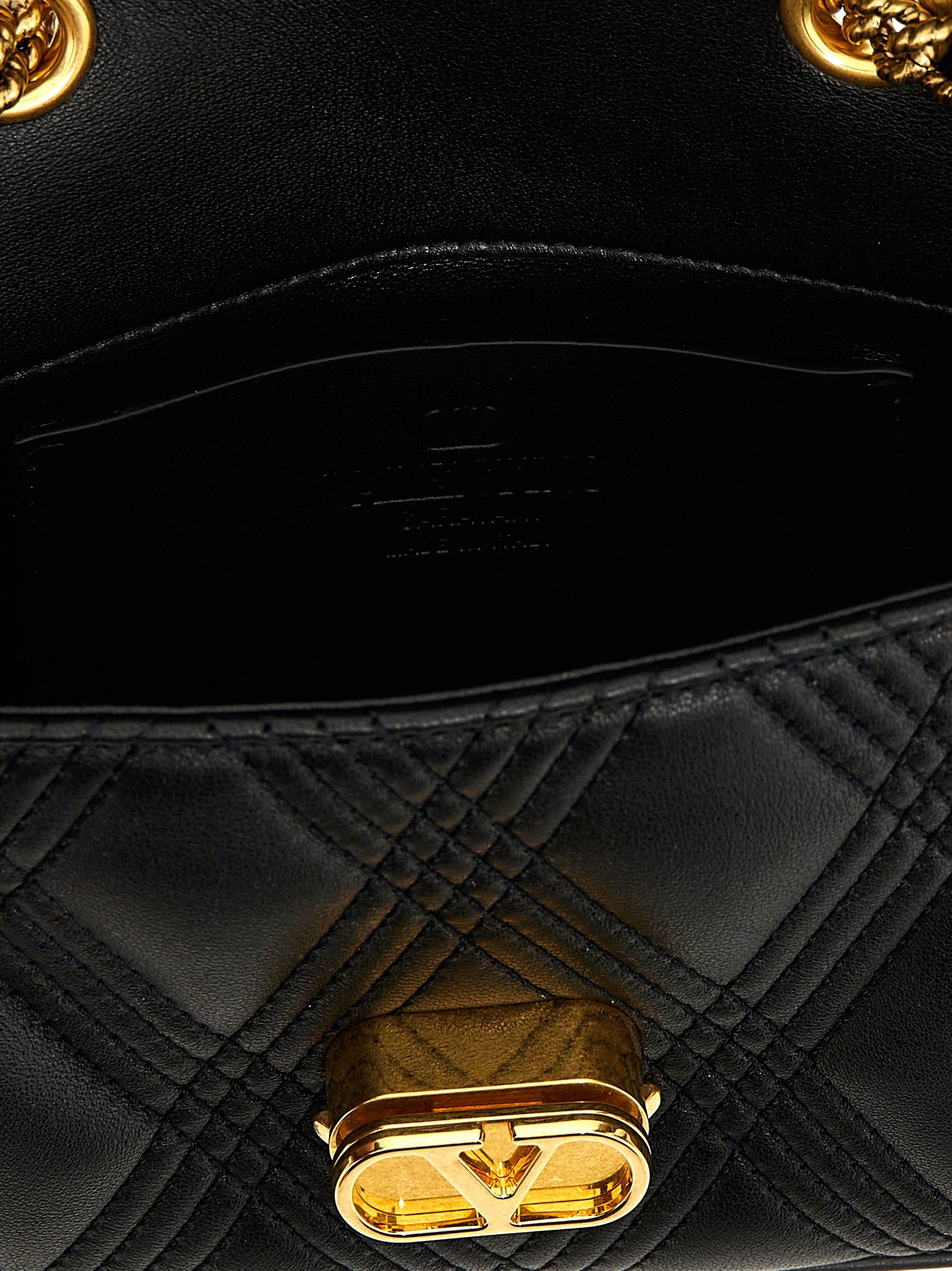 Valentino Garavani Quiltie 67 Black Leather Shoulder Bag