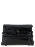 Moschino Tie Me Leather Crossbody Bag Black