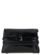 Moschino Tie Me Leather Crossbody Bag Black