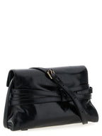 Moschino Tie Me Leather Crossbody Bag Black