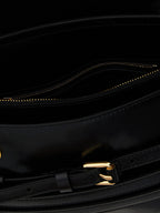 Moschino Tie Me Leather Crossbody Bag Black