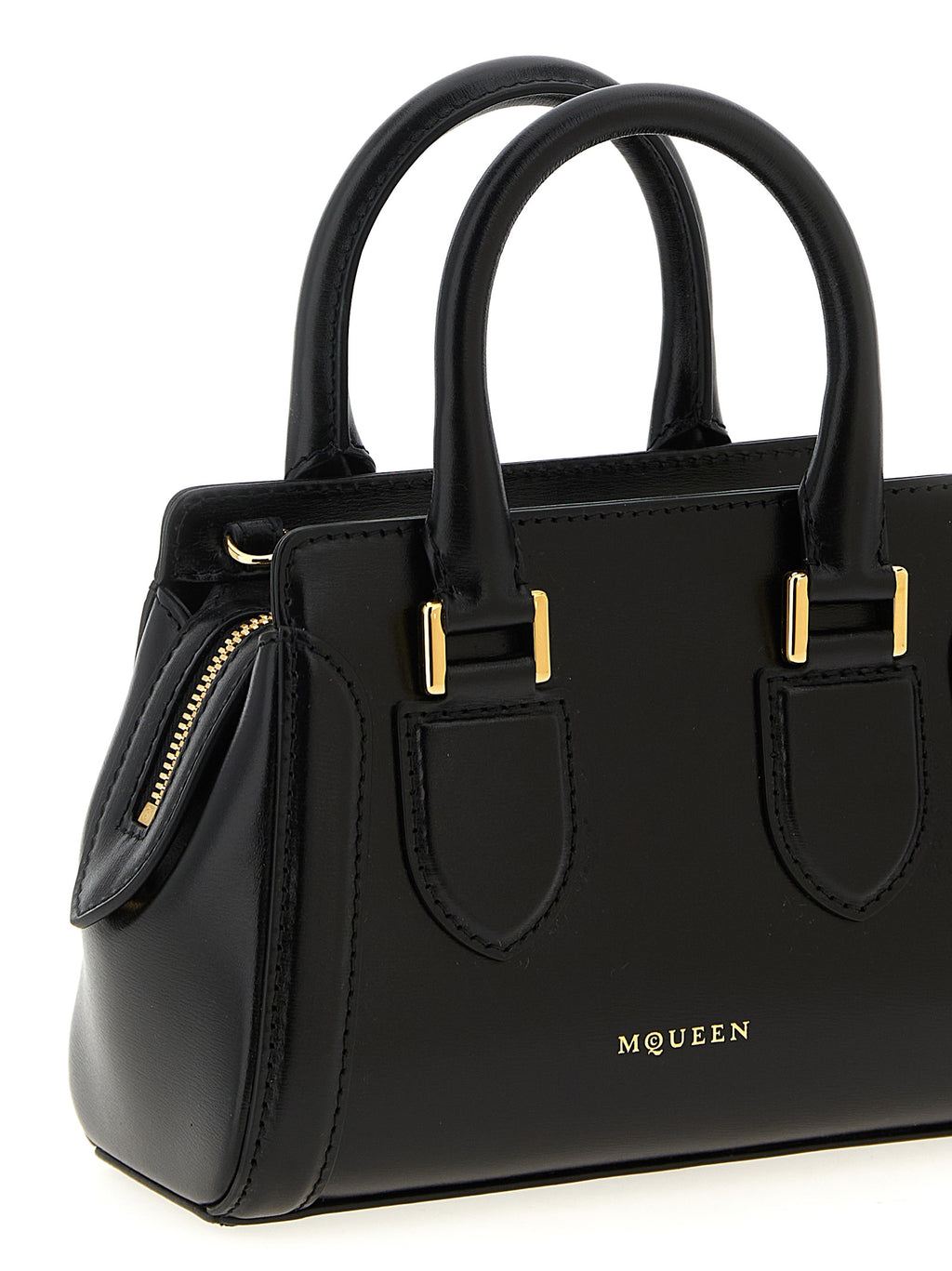 McQueen Birdee Mini Top Handle Bag Black