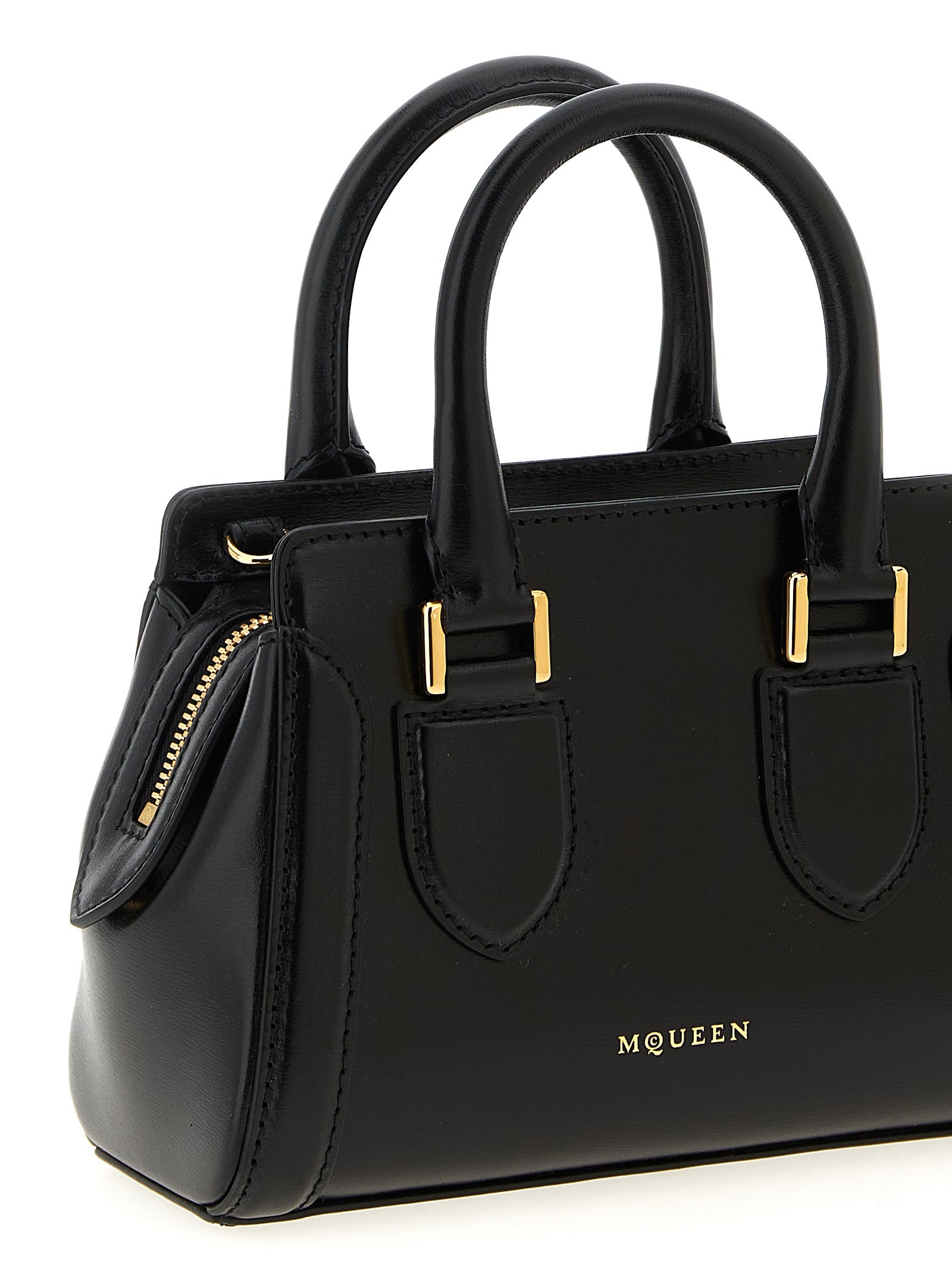 McQueen Birdee Mini Top Handle Bag Black