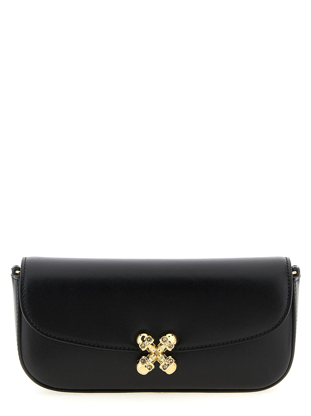 McQueen Skull Flower Small Crossbody Bag Black