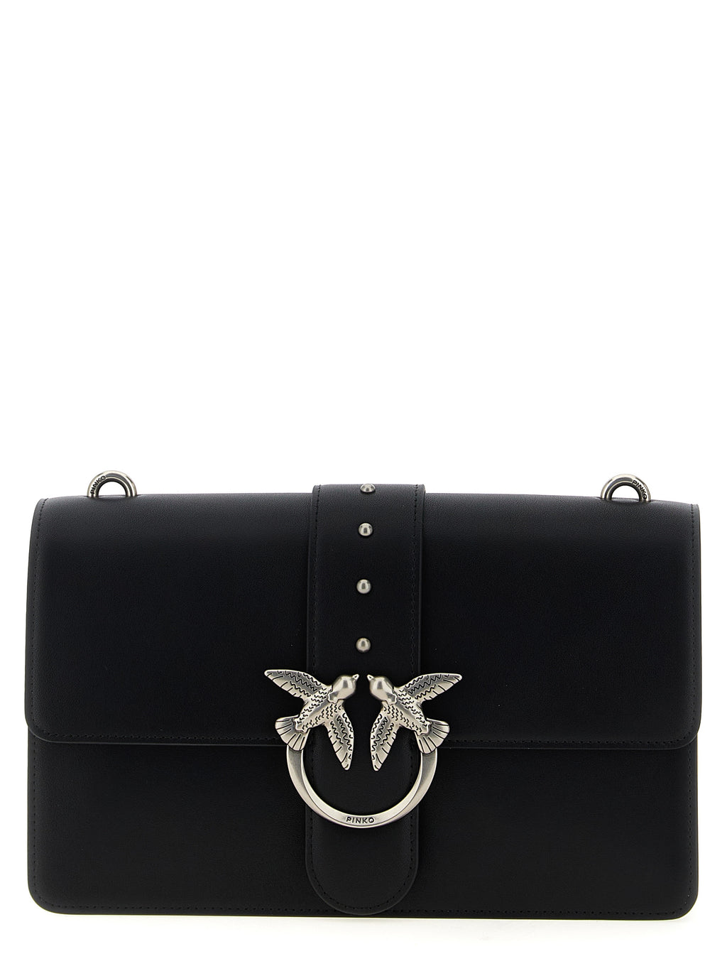 Pinko Love One Classic Goat Leather Crossbody Bag Black