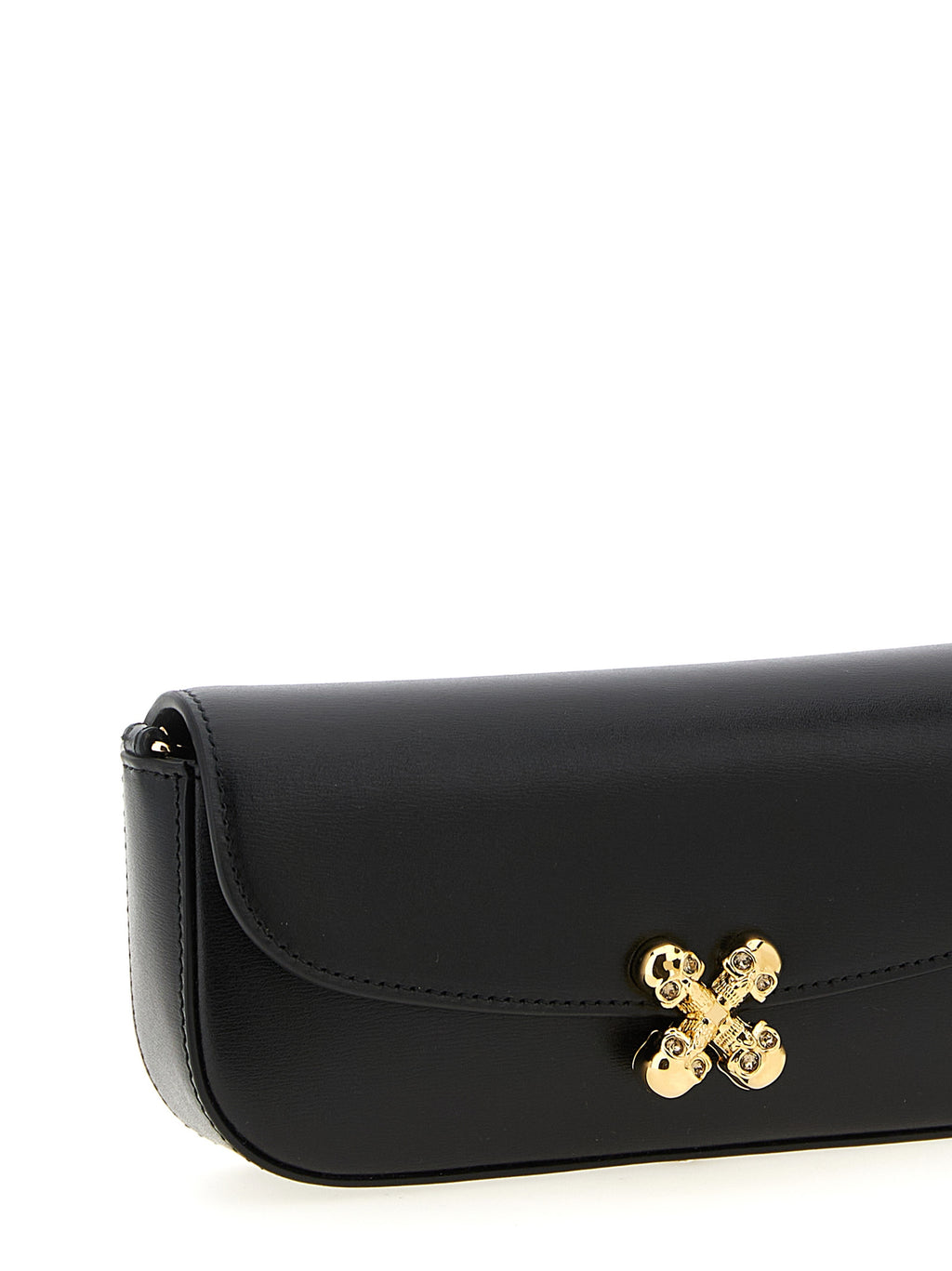 McQueen Skull Flower Small Crossbody Bag Black