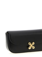 McQueen Skull Flower Small Crossbody Bag Black