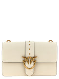 Pinko Love One Classic Goat Leather Crossbody Bag Ivory