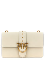 Pinko Love One Classic Goat Leather Crossbody Bag Ivory