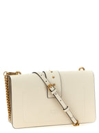 Pinko Love One Classic Goat Leather Crossbody Bag Ivory