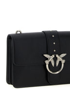 Pinko Love One Classic Goat Leather Crossbody Bag Black