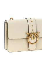 Pinko Love One Classic Goat Leather Crossbody Bag Ivory