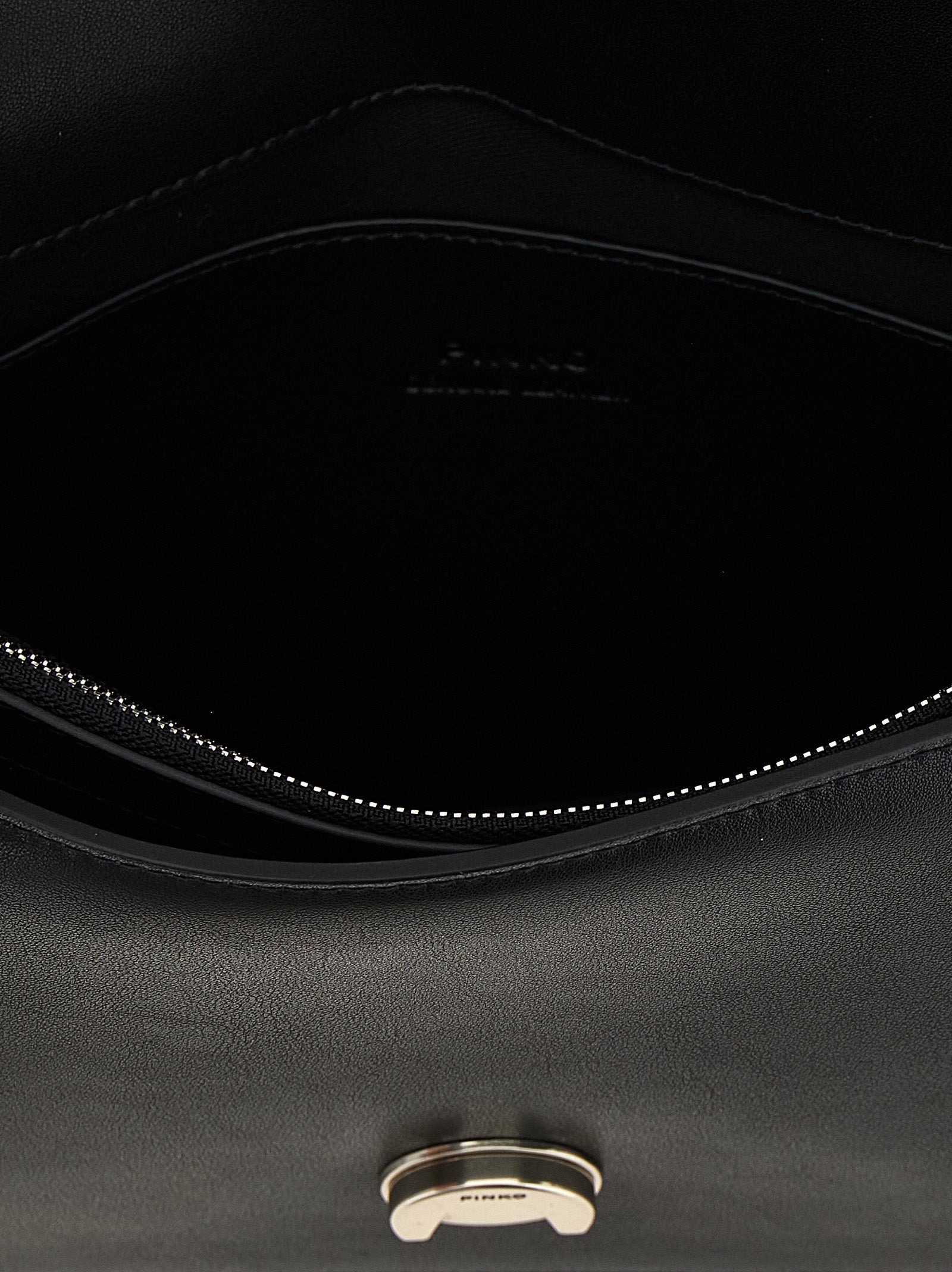 Pinko Love One Classic Goat Leather Crossbody Bag Black