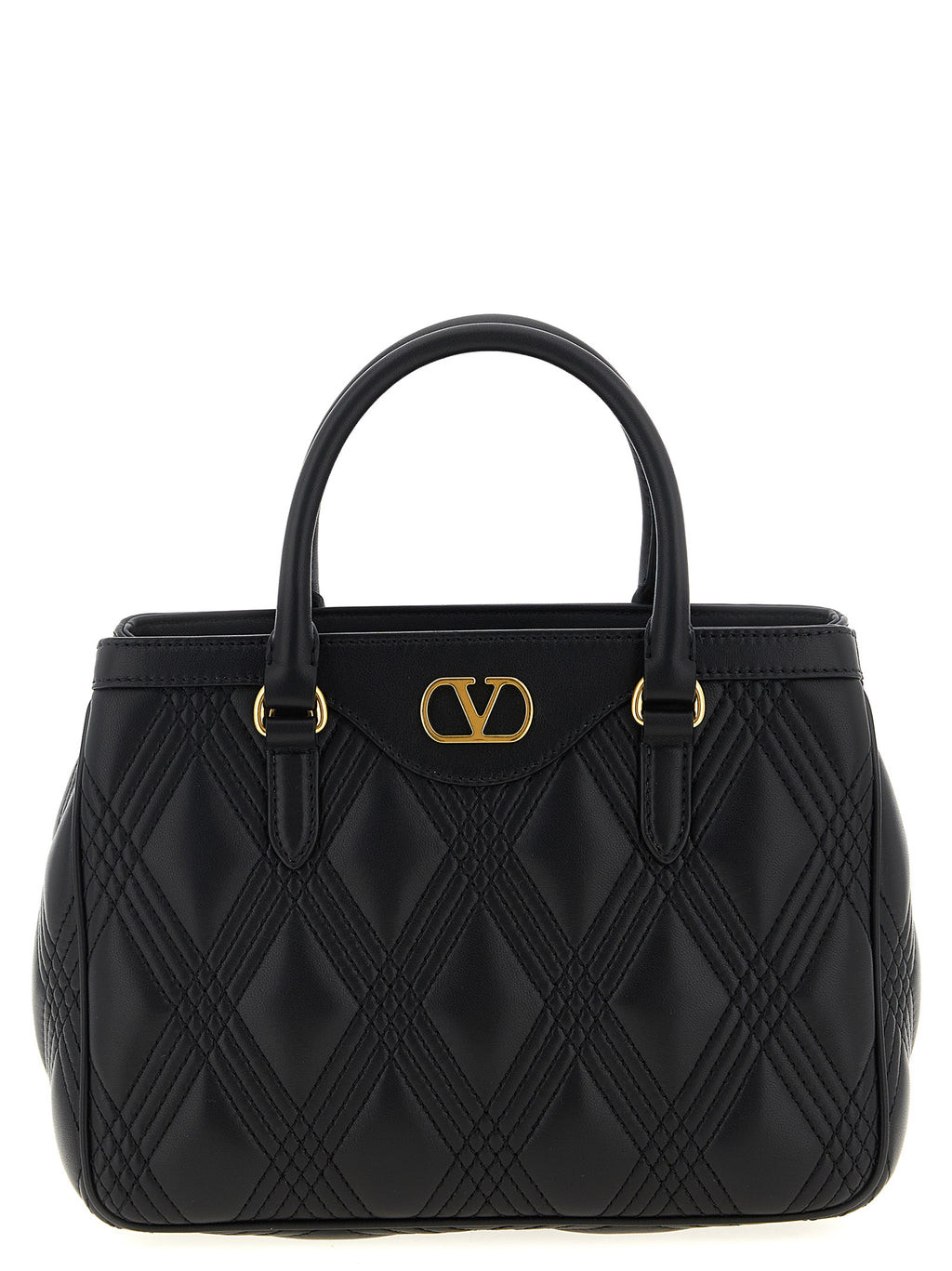 Valentino Garavani Quiltie 67 Black Leather Handbag