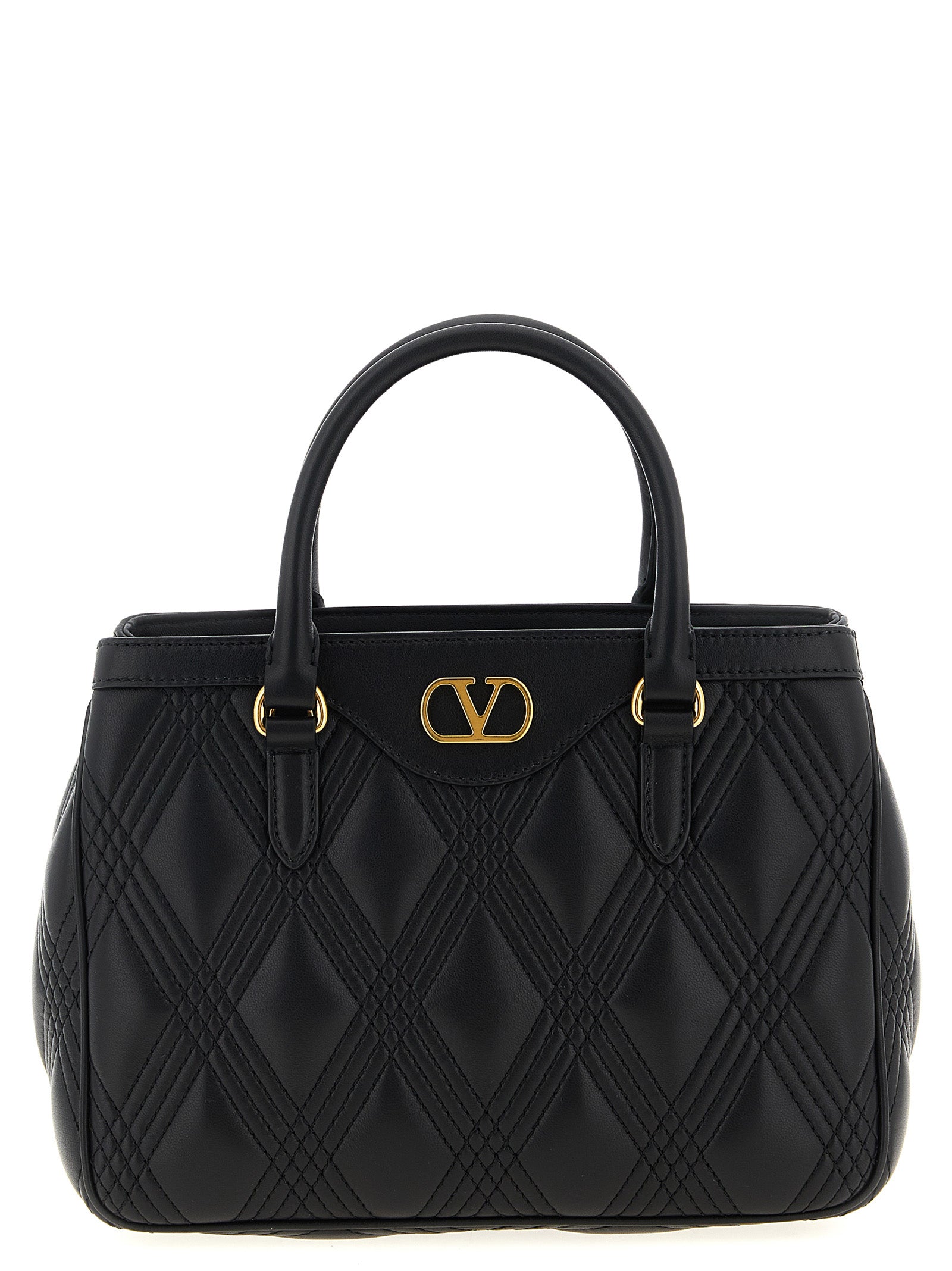 Valentino Garavani Quiltie 67 Black Leather Handbag