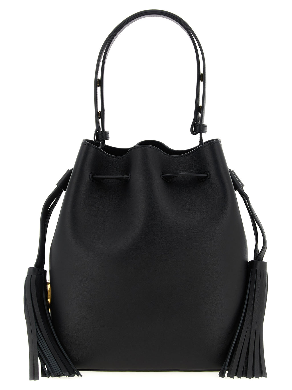Valentino Garavani Black Leather Bucket Bag